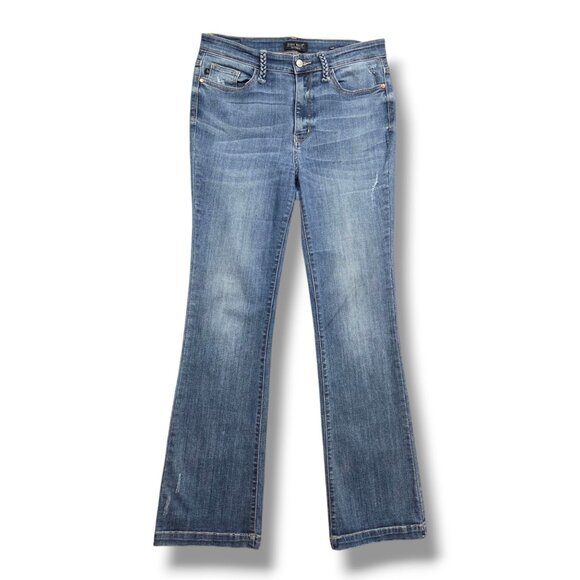 Judy Blue Denim - Judy Blue‎ Shauna Bootcut Jeans Womens 30 Mid Rise Braided Belt Loop